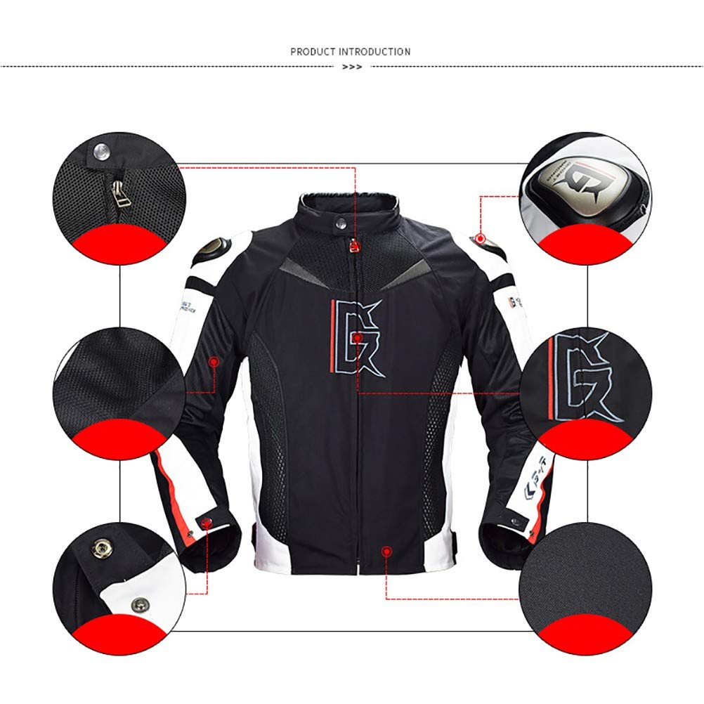Giacca da Moto con Protezioni e Rivestimento Termico Interno Giubbotto Moto Certificata CE Manica Staccabile Gilet Termico 4 Stagioni per Touring Racing