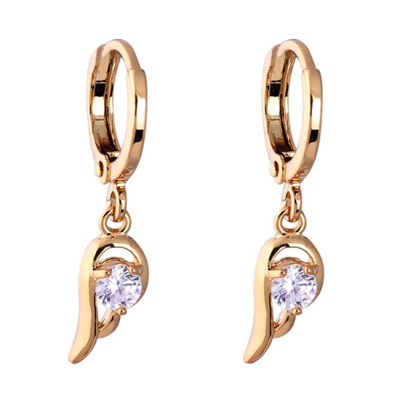 Pendientes de oro auténtico para mujer, oro de 18 quilates 750, pendientes de aro de moissanita, pendientes de gota de aro, oro amarillo Au750, pequeños
