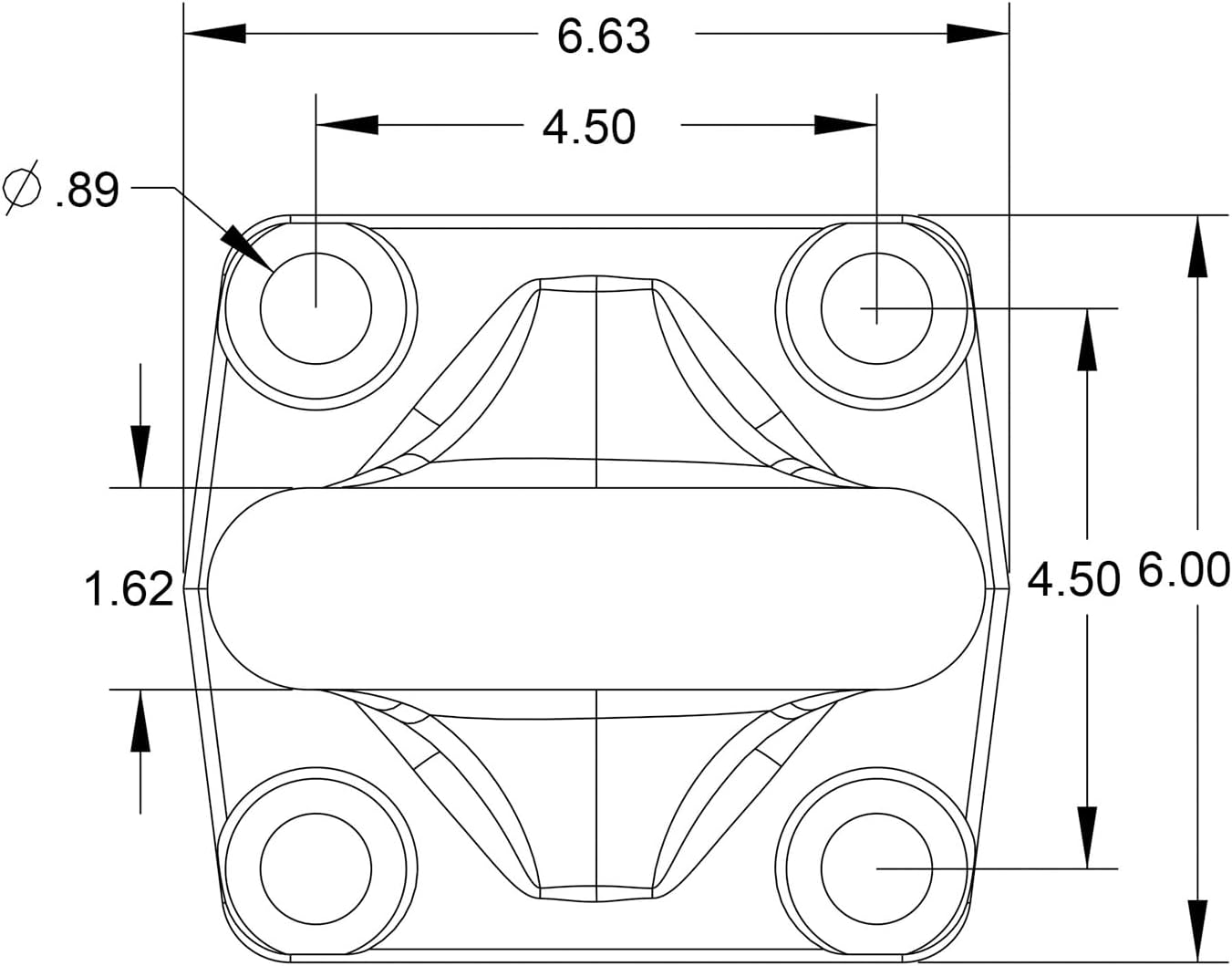 Buyers Products BDB1394 3 Inch Forged 4-Bolt Mount Drawbar, Black