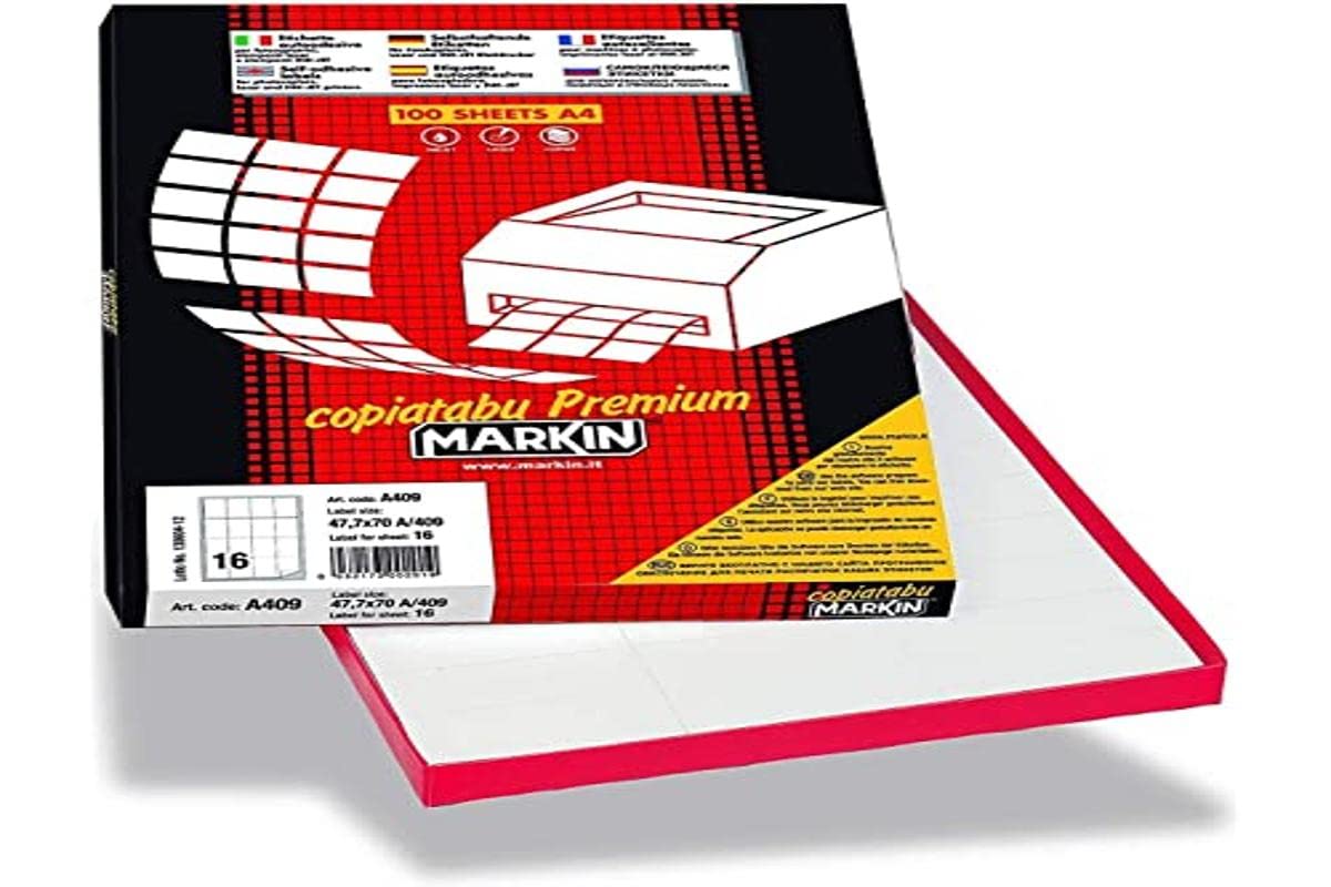 MARKIN 210 °C517 White 1800PEZZO (The) Self Adhesive Label