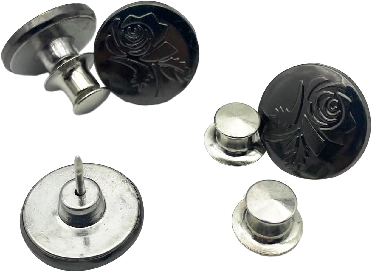 12 Sets 17mm Replacement Jean Buttons, No Sew Instant Button Detachable Jean Button