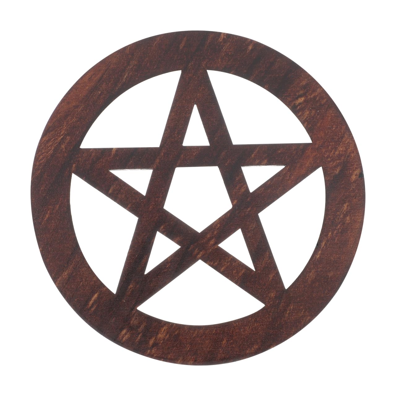 TOPBATHY Holz Pentagramm Dekoplatte 12X12Cm Kaffeefarben Wicca Altar Ornament FüR Tisch Und Wand Ritual Schmuck