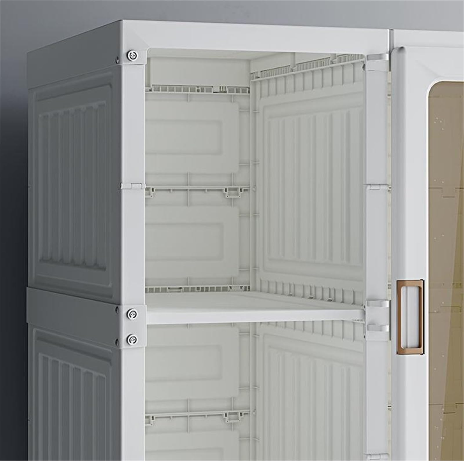 Tragbarer Schrank Für Schlafzimmer Kleiderschrank, Faltbarer Kleider-Organizer mit Ablagefach, Kleideraufbewahrung Magnettüren Und Ankleidezimmer(White 1)