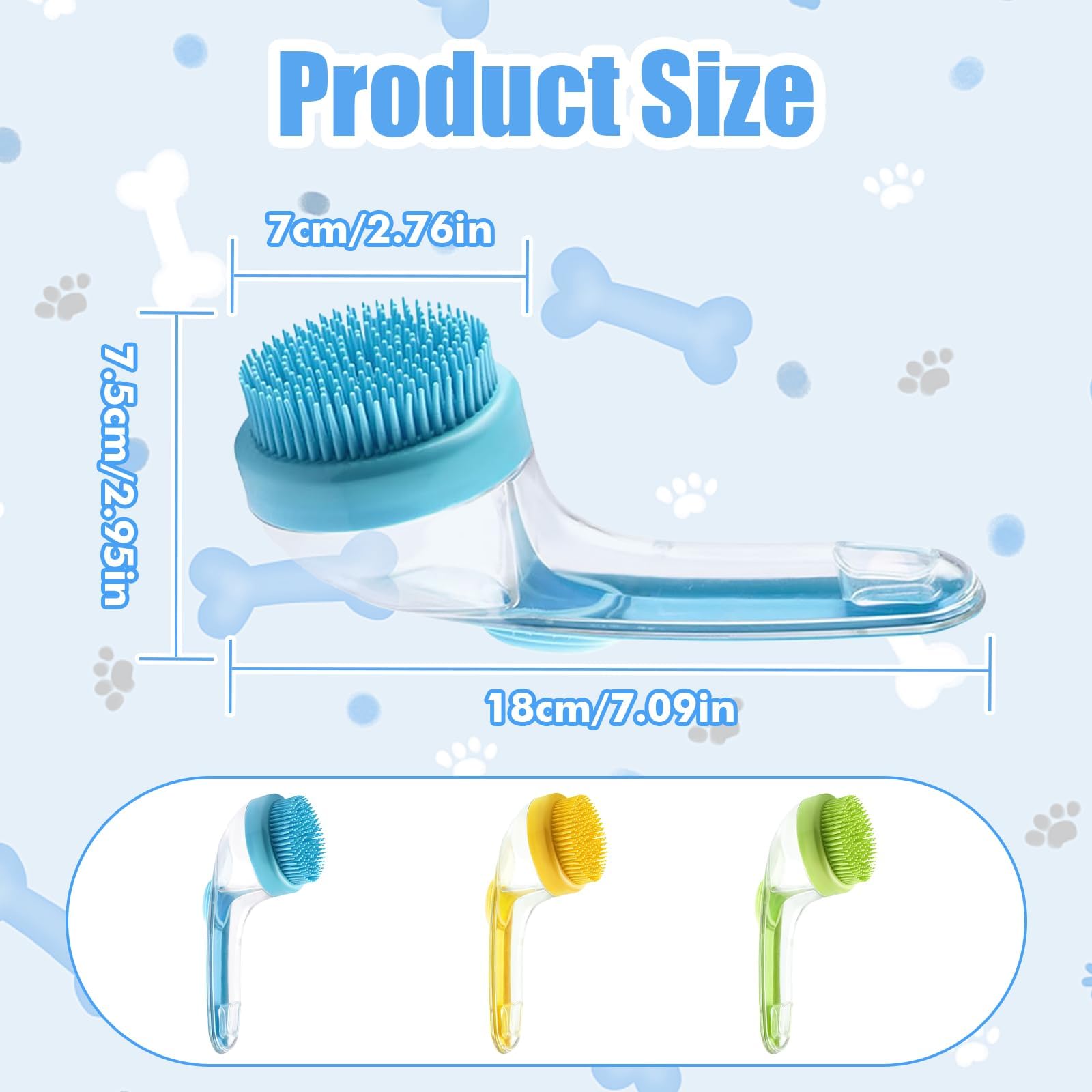 Spazzola da bagno per animali domestici 2 in 1, strumento di lavaggio per cani e gatti con dispenser di sapone, adatta per animali domestici a pelo lungo, pelo corto, morbido e ispido