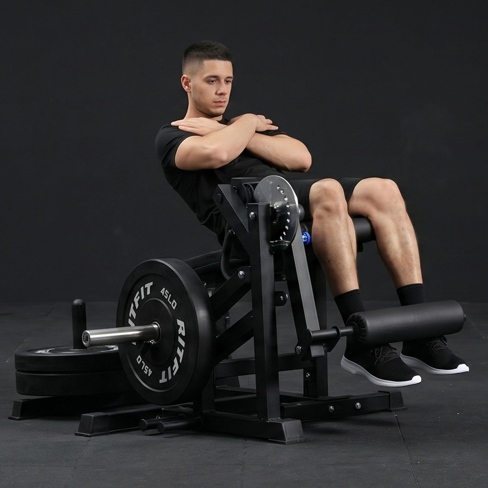 RitFit Beinstrecker Beinbeuger Gerät Beinpresse für Zuhause | 4-fach verstellbare Rückenlehne & 12-fach verstellbare Beinstütze, für Oberschenkel Training & Muskelaufbau Beintrainer