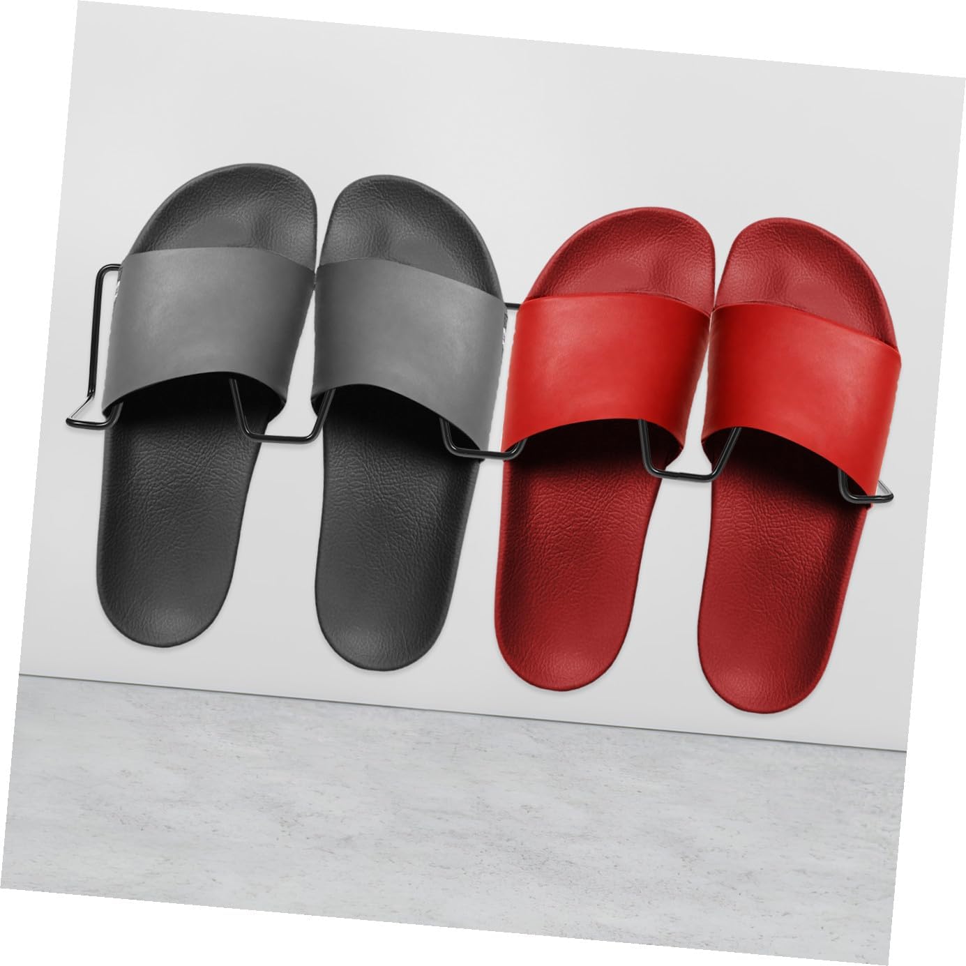 Wall Mounted Shoe Organizer Rack, Iron Bathroom Slipper Holder