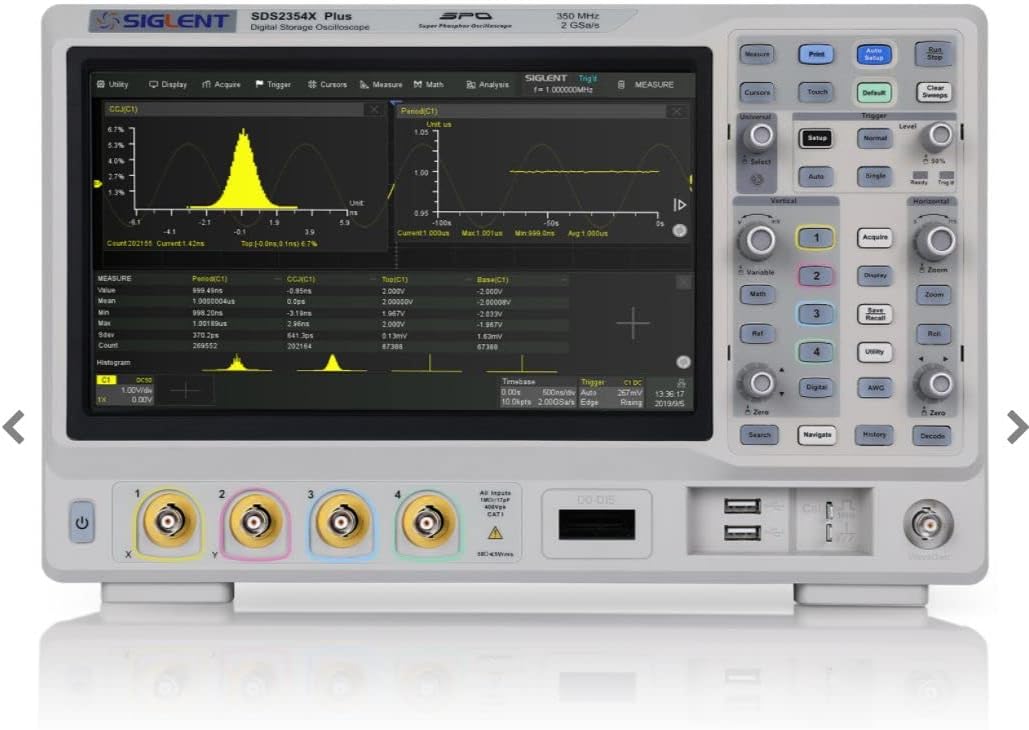 SDS2104X Plus 4 Channel Digital Super Phosphor Oscilloscope 100 MHz 2 GSa/s 200 Mpts 10.1"