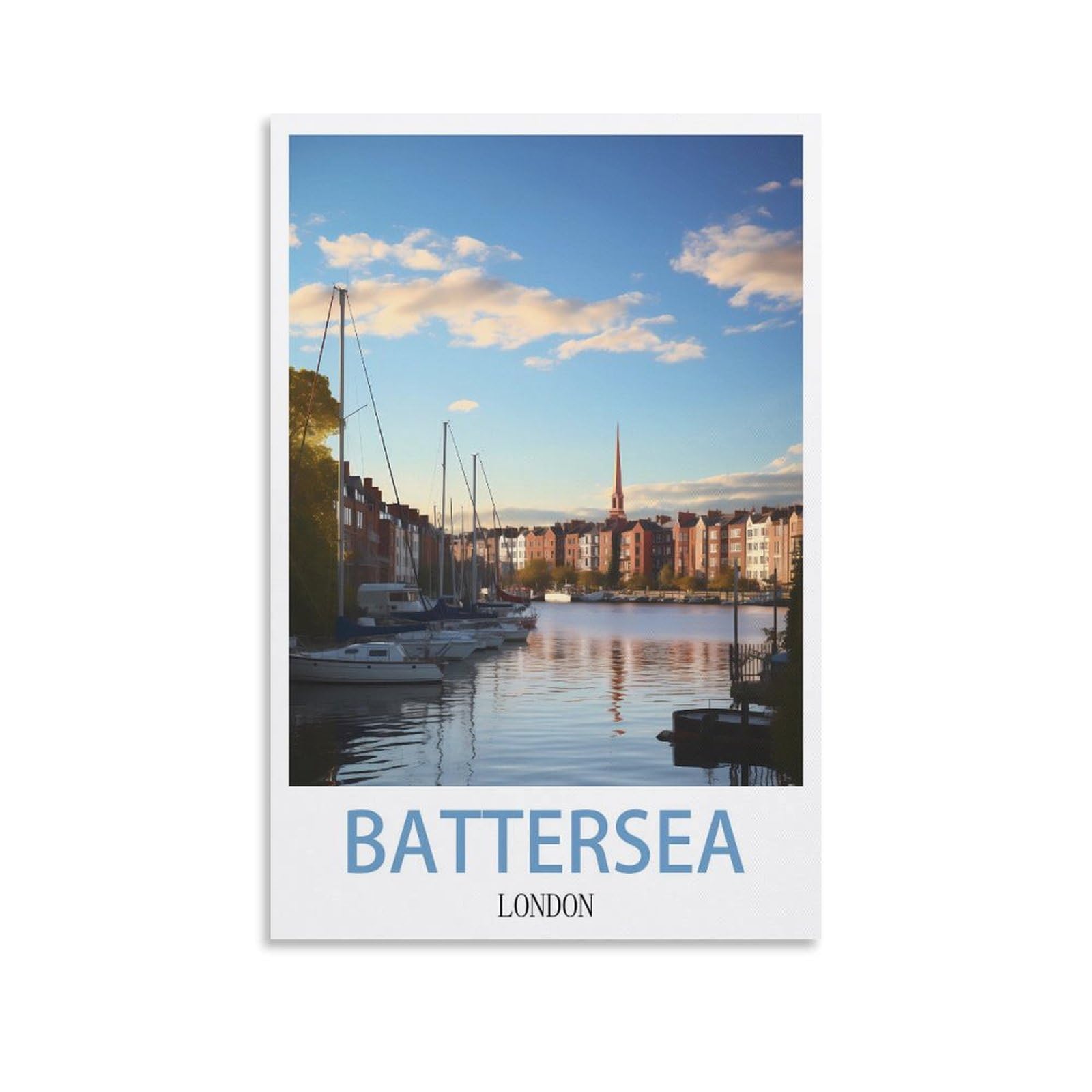 Metal Tin Sign,Battersea London,Vintage Bar Club Cave Home Kitchen Rustic Wall Art Decor Funny Sign 15x30cm