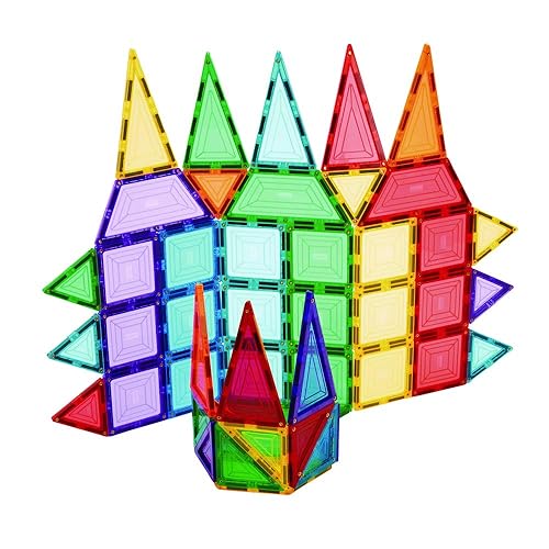 Excellerations Building Brilliance - Azulejos magnéticos de construcción, 48 piezas, juguete STEM, azulejos magnéticos de construcción para niños,