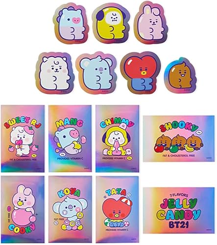 Kpop [B T 2 l B.T.S.] Producto oficial - Calcomanías holográficas 15 piezas + tarjetas fotográficas incluidas