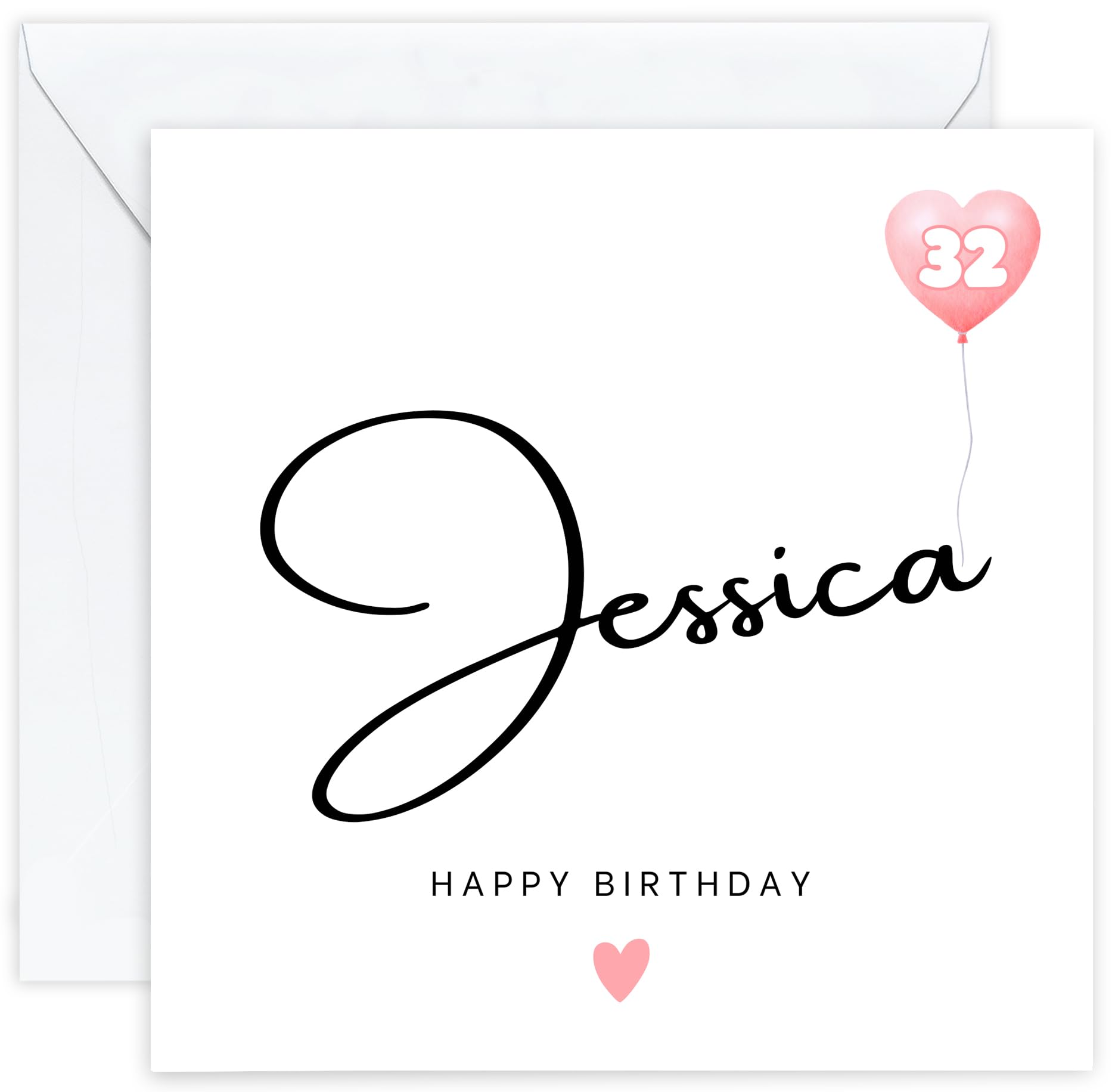 Personalised 32nd Birthday Card – Thirty-Second Birthday Card for Thirty-Two 32 Year Old Women – Custom Unique Keepsake | Daughter | Mother | Sister | Her | Aunt | Female | Mum | Wife (Age 32) — image 1