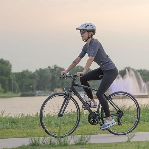 Miniatura 3 de Tommaso Sorrento - Bicicleta híbrida, fitness y cercanías, barra plana Shimano Tourney, negro mate