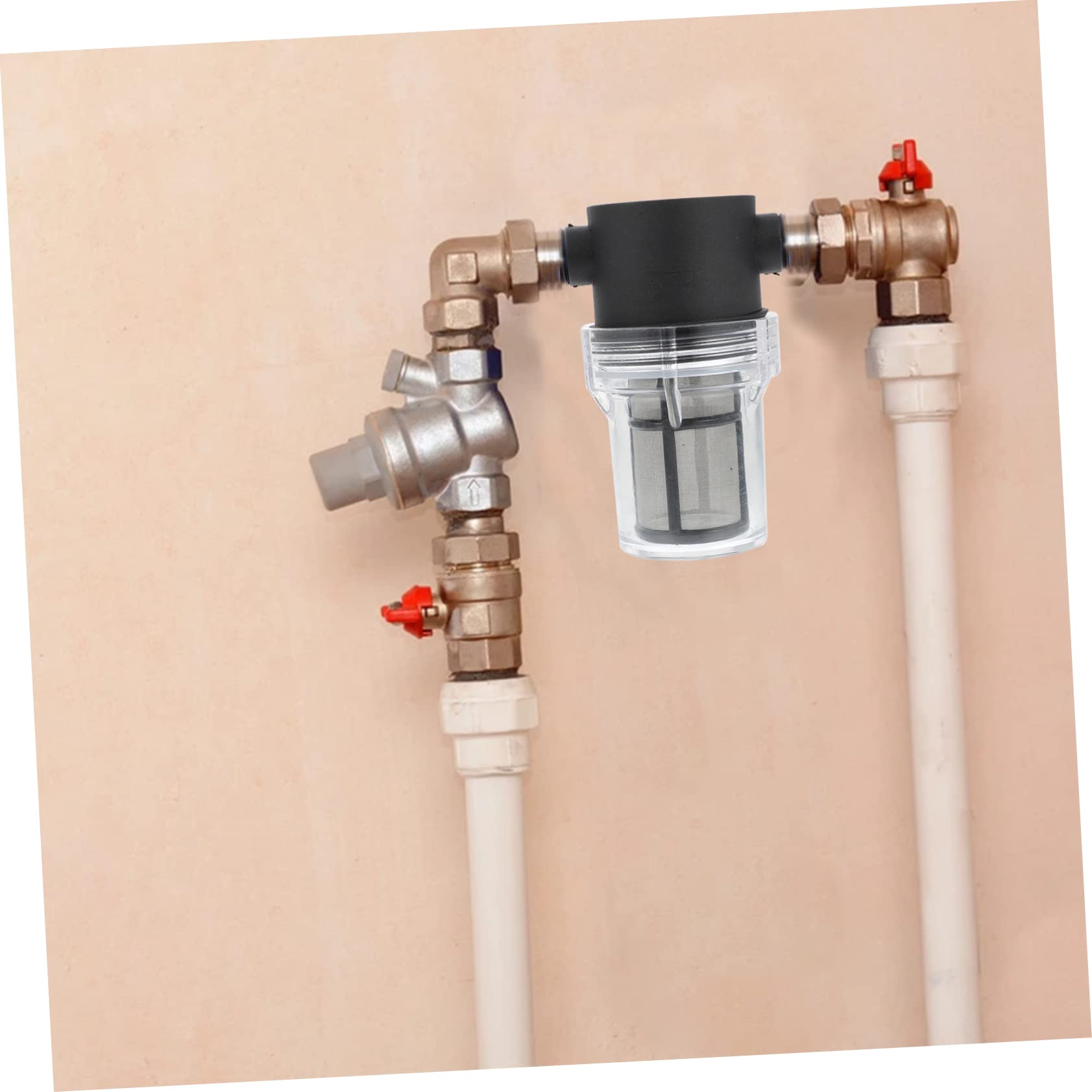 BESTYASH Wasserpumpen Siebfilter mit Nylon und Edelstahl Inline Rohr Druckfilter mit Schraubenschlüssel für Vorfilter Wasserpumpe im Garten