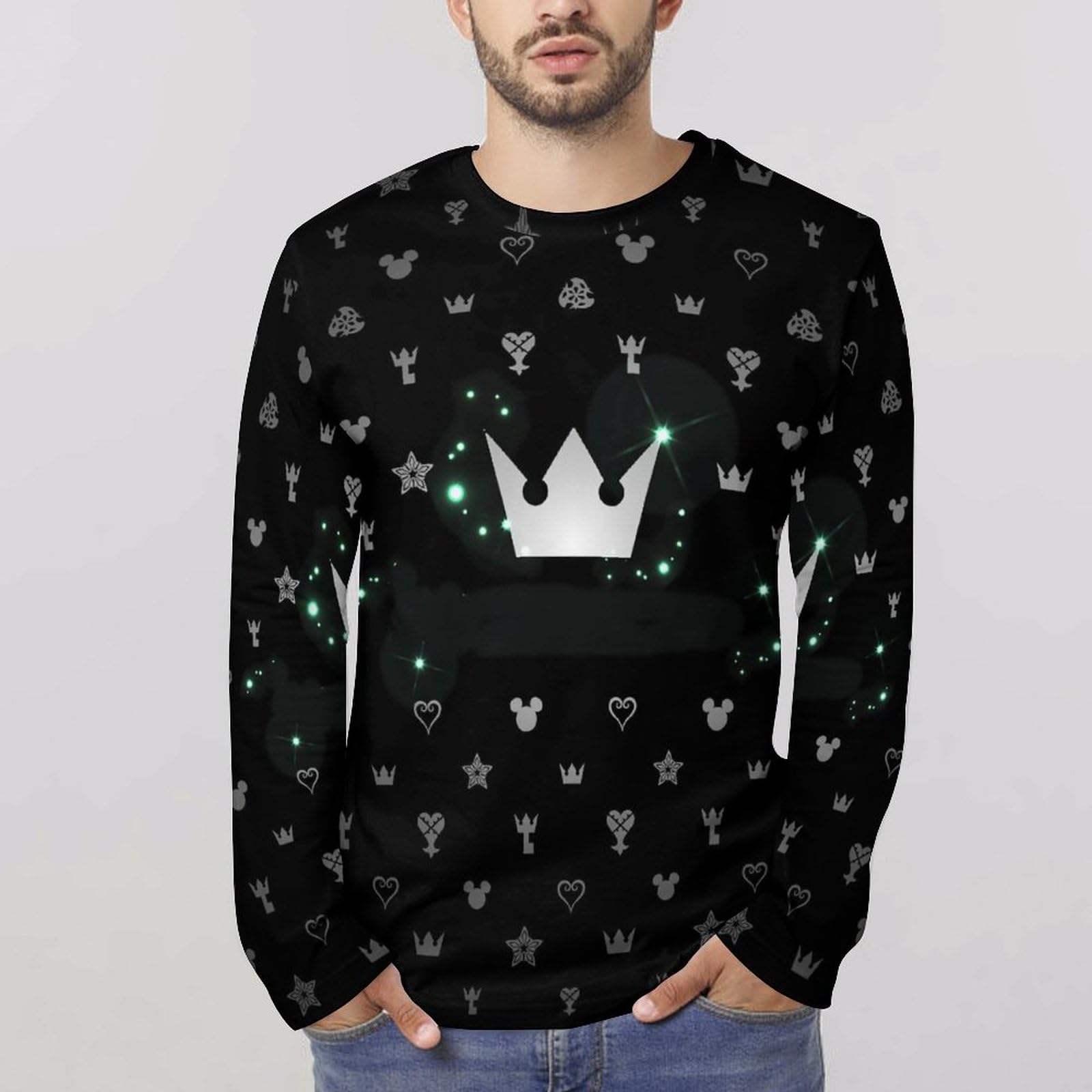 Amazon.co.jp: メンズ 長袖 Tシャツ キングダムハーツ ロングTシャツ