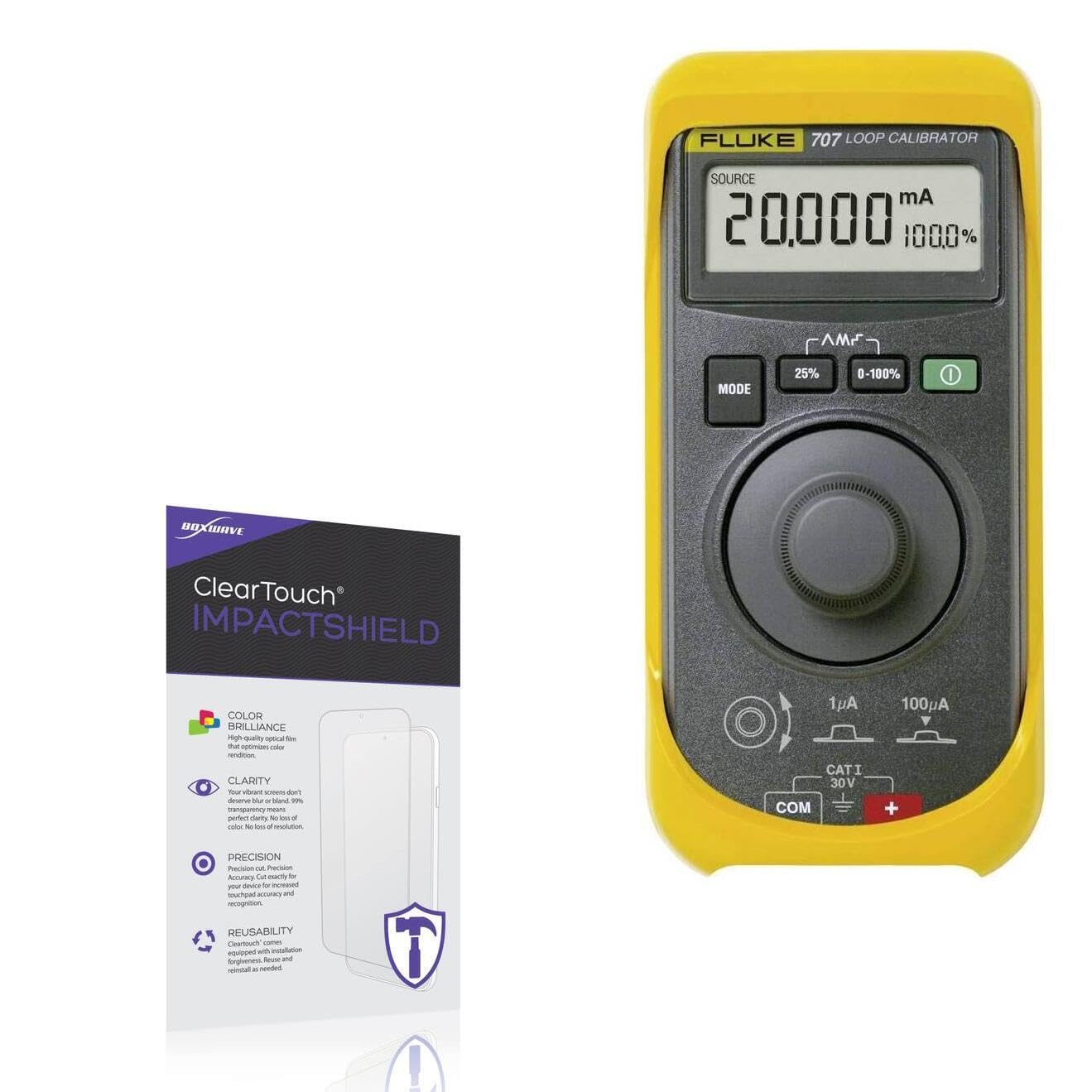 BoxWave Screen Protector Compatible With Fluke 707 - ClearTouch ImpactShield (2-Pack), Impenetrable Screen Protector Flexible Film