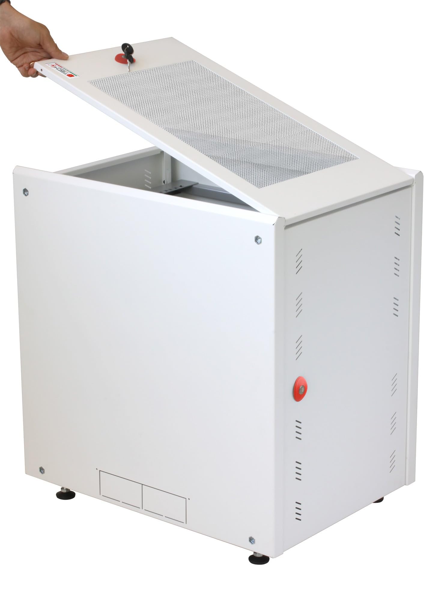 Techly Professional 108811 Armadio Rack 19" ideale per Accumulatori Fotovoltaico 8U P600mm Bianco