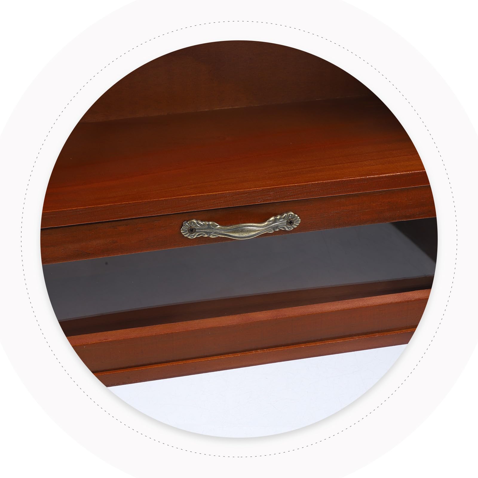 Amosfun Scatola Porta Oggetti Grande Capacità e Superficie Liscia Organizer da Scrivania in Legno Vintage Cassetti Marrone per Casa e Ufficio
