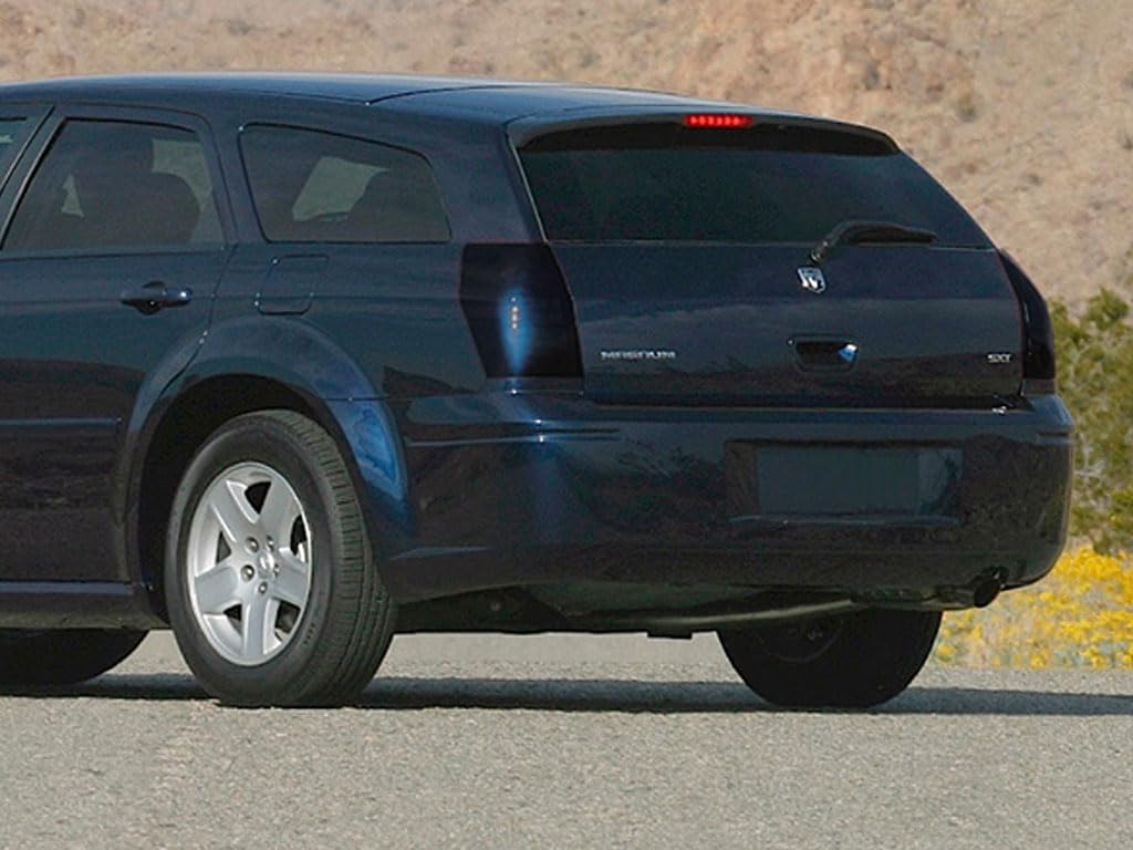 Rvinyl Tail Light Pre Cut Film Tint Cover Kit in Blackout Smoke Compatible with Dodge Magnum 2005-2008 - Adhesive Backs