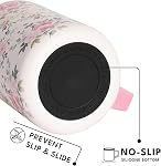 Elemental Summit Mug de café isolé - Coupe de voyage en acier inoxydable triple-all pour boissons chaudes et froides - Mug de café thermique avec lis et poignée pour le camping, bureau, et Voyage 16oz - Jardin des roses
