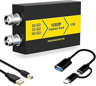 SDI Capture Card, 1080P SDI to USB 3.0 with SDI Loopout Video Capture Card, SDI to USB Adapter Capture Cardfor Game Streaming (SDI Capture Card)