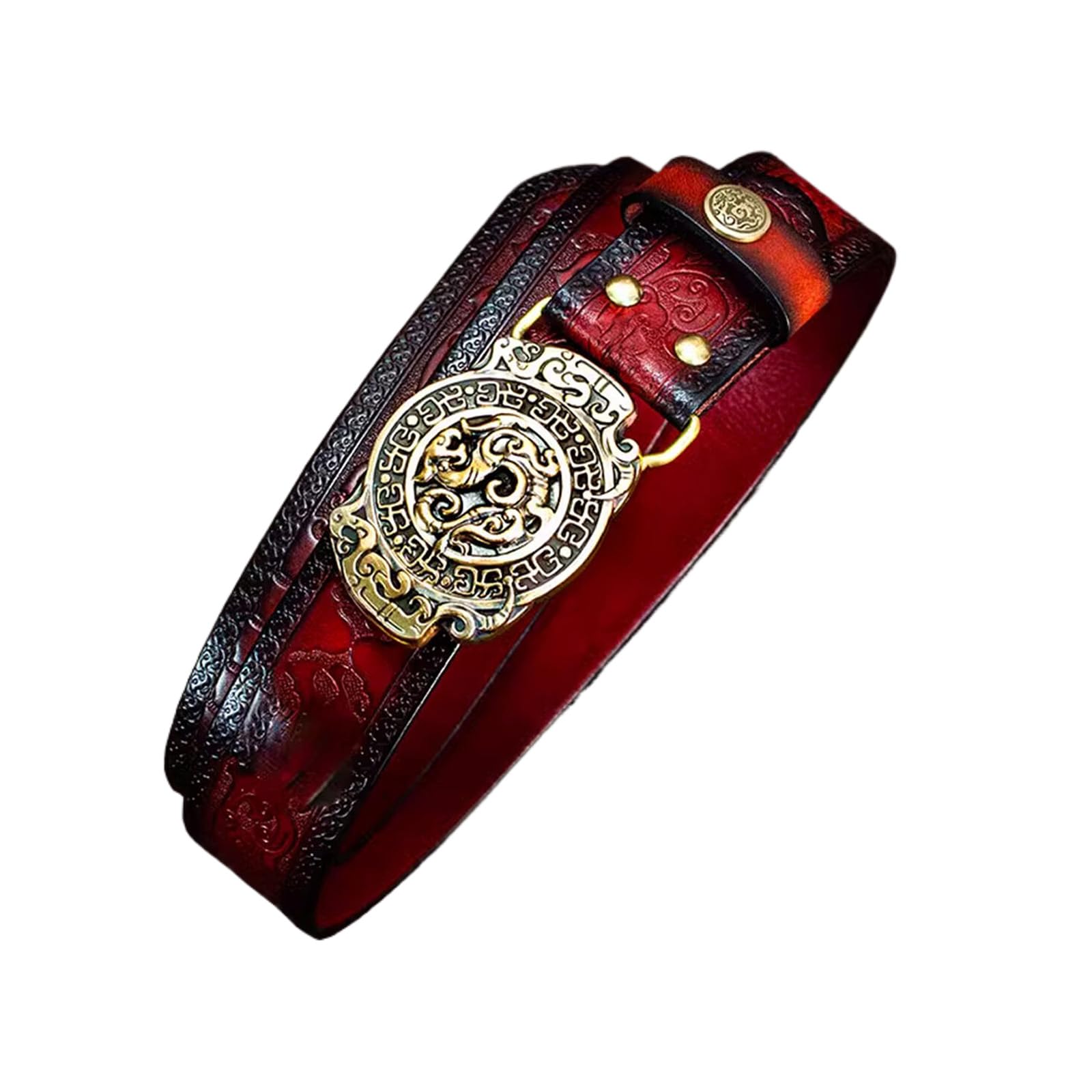 Cintura vintage in pelle con fibbia in rilievo western per donna e uomo, cintura in pelle da cowboy da cowgirl da uomo, cintura western da donna