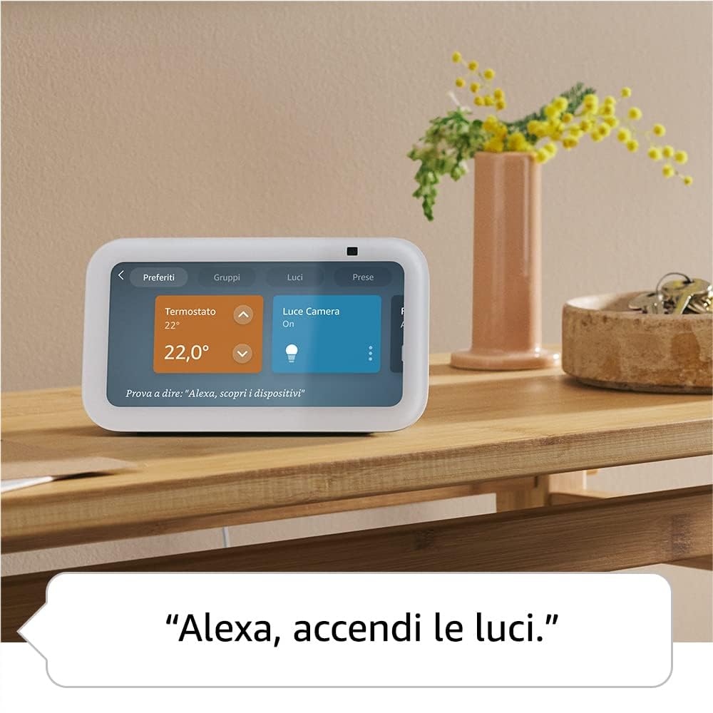 Ricondizionato Certificato|Echo Show 5 (Ultimo modello) | Schermo touch intelligente e compatto, con Alexa: controllo della Casa Intelligente e molto altro | Bianco