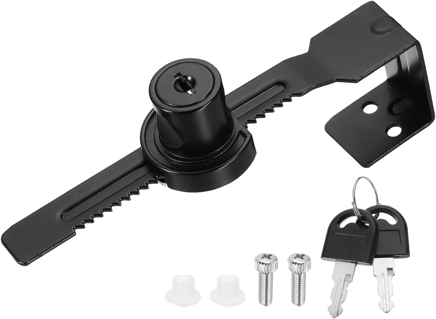 1.3" Sliding Glass Door Ratchet Lock, Keyed Alike Secure Showcase Display Case Lock - No Drill, for 20-30mm/ 0.79-1.18 inch Cabinet Stores Glass Door, Black