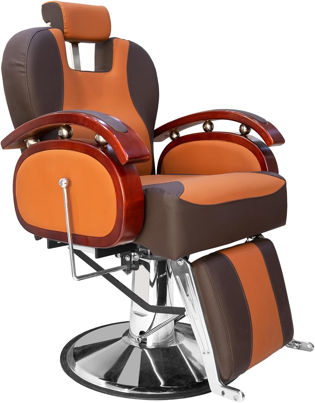 Barber Chair Professional Men Salon for Hair Stylist, Hair Cutting, with Heavy-Duty Hydraulic-Pump Chair Barber Shop Furniture (brown)