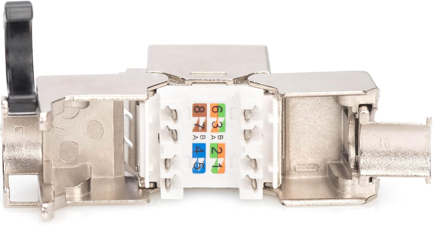 DIGITUS DN-93816 - Cat 8.1 Keystone Module - 4 Pack - RJ45 Network Socket Cat8 Shielded - 2000 MHz - 25GBase-T & 40GBase-T - 25 Gbps & 40 Gbps - AWG 26/7 to AWG 22/1 - Assembly
