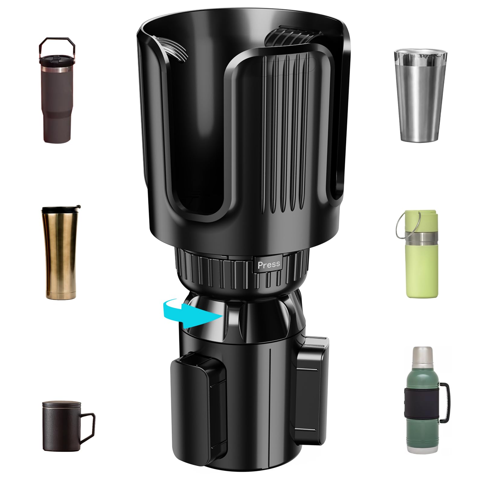 Car Cup Holder Expander with Adjustable Offset Base, All Purpose Cupholder Extender for car with Expandable, Univeral for Most Popular Large Travel Drink Bottles Hydro Owala Mugs etc.