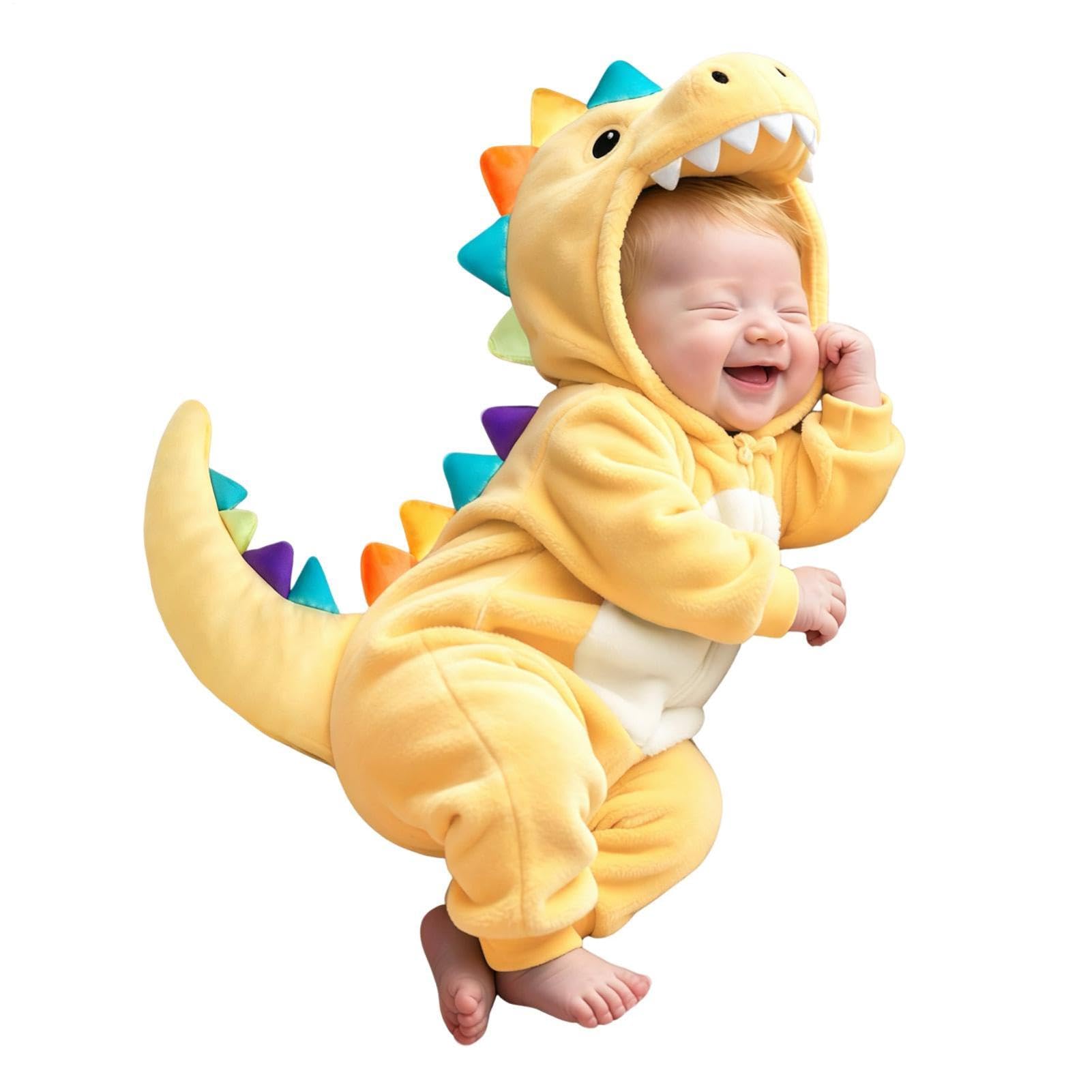 Costume Dinosauro Bambini con coda, traspirante, calda, realistica,