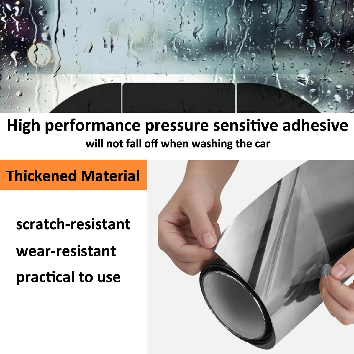 Strisce Antiriflesso Per Parabrezza Auto, 150 X 20 Cm, Colore Graduale, Lucide, Fai Da Te - Foto 8