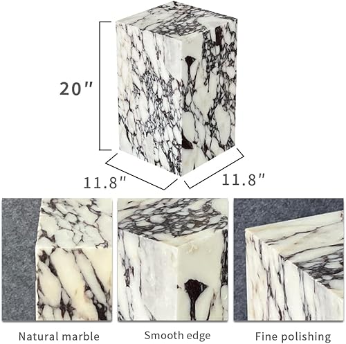 Miniatura 2 de Mesa auxiliar de mármol de lujo, mesa auxiliar cuadrada para sofá y cama modernos, sala de estar, sofá, dormitorio (Calacatta Viola)