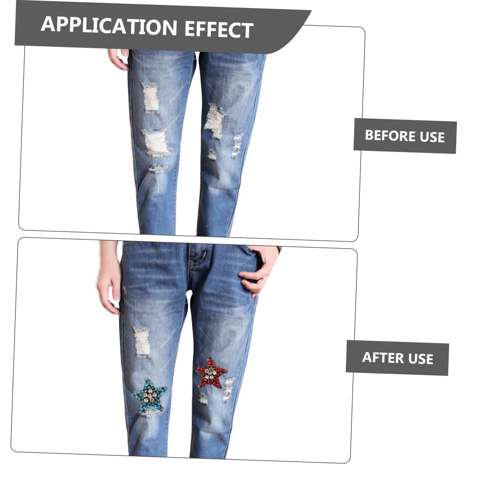 OSALADI 2 Set Del Pentagramma Schiaccianoci Ansimare Calore Numero Adesivo Gemma Toppe Per Giubbotti Toppe Per Jeans Patch Di Stelle Glitterate Adesivo Per Cucire Tessuto 12 Pezzi*2