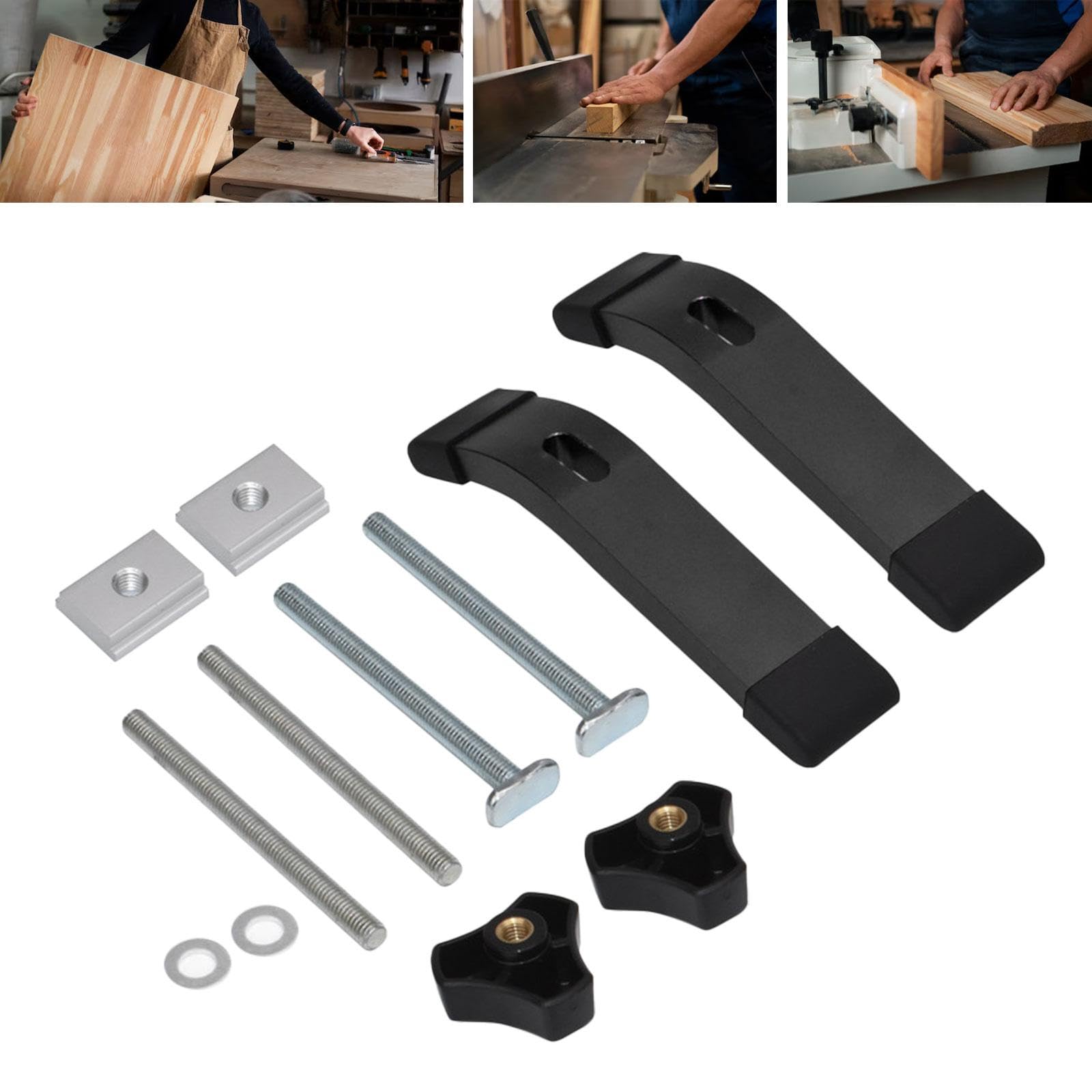 2 Pezzi Morsetti di Fissaggio per Binario a T, Gadget per Lavorazione del Legno, Morsetti per Presse in Lega di Alluminio, Morsetti per Lavorazione del Legno Fai da Te