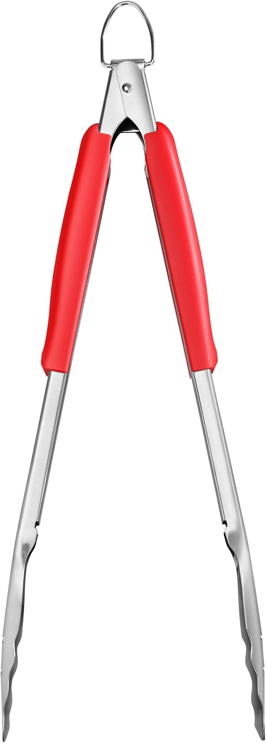Artaste 16 Inch Stainless Steel Utility Tongs with Red Handles