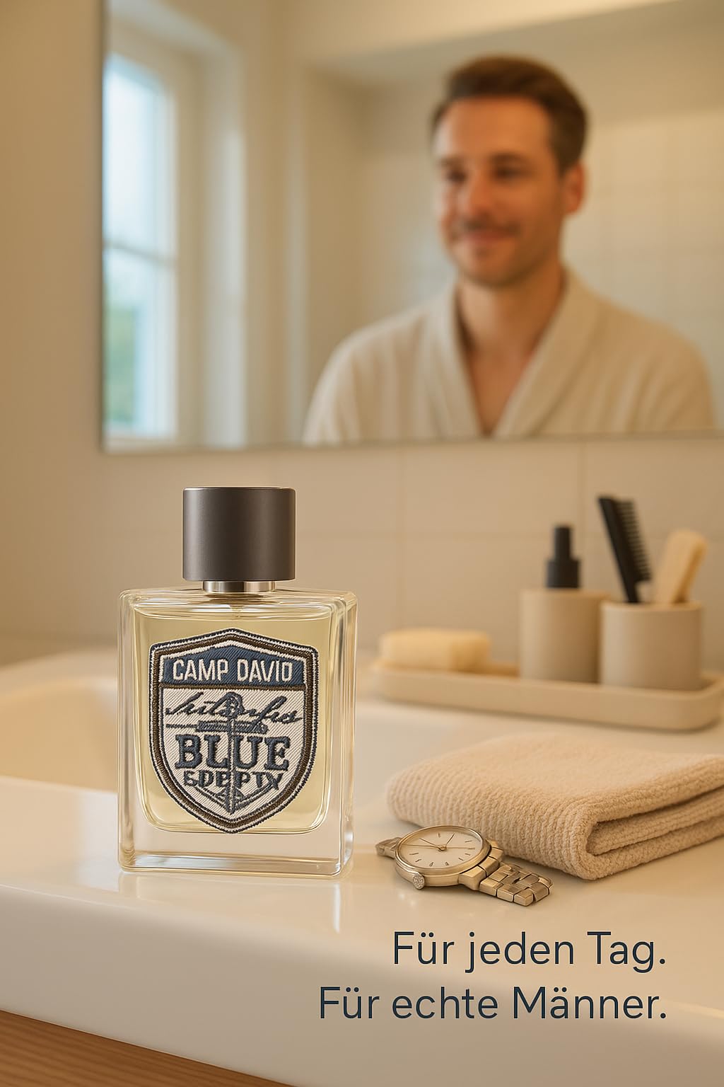 CAMP DAVID Blue Dept. Eau de Toilette Herren Parfum 100 ml, Maritimer Sommerduft mit Grapefruit, Mandarine, Rosmarin und Vetiver, Frischer Herrenduft für Büro und Alltag