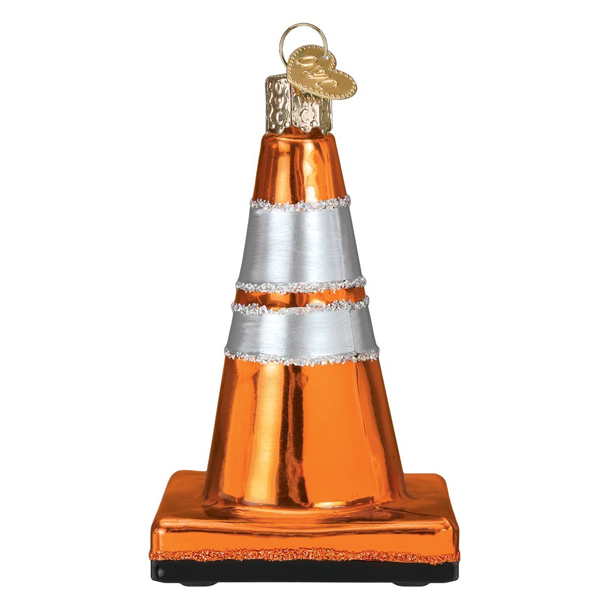Old World Christmas Ornaments: Contractor Tools Glass Blown Ornaments for Christmas Tree, Traffic Cone
