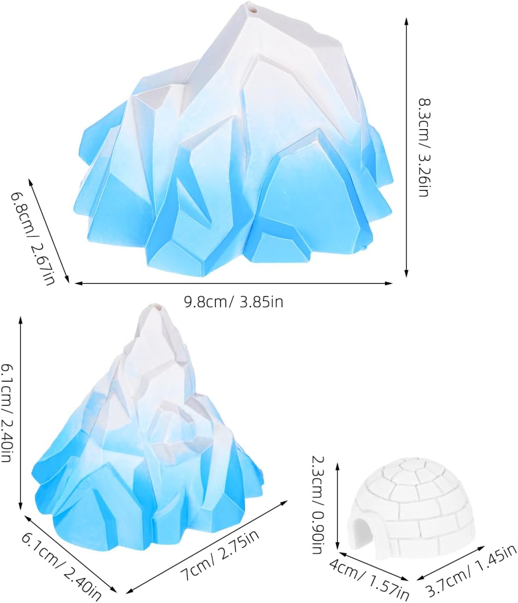 Mini Iceberg Figurine Snow House Toy 3Pcs Christmas Winter Decor image 4