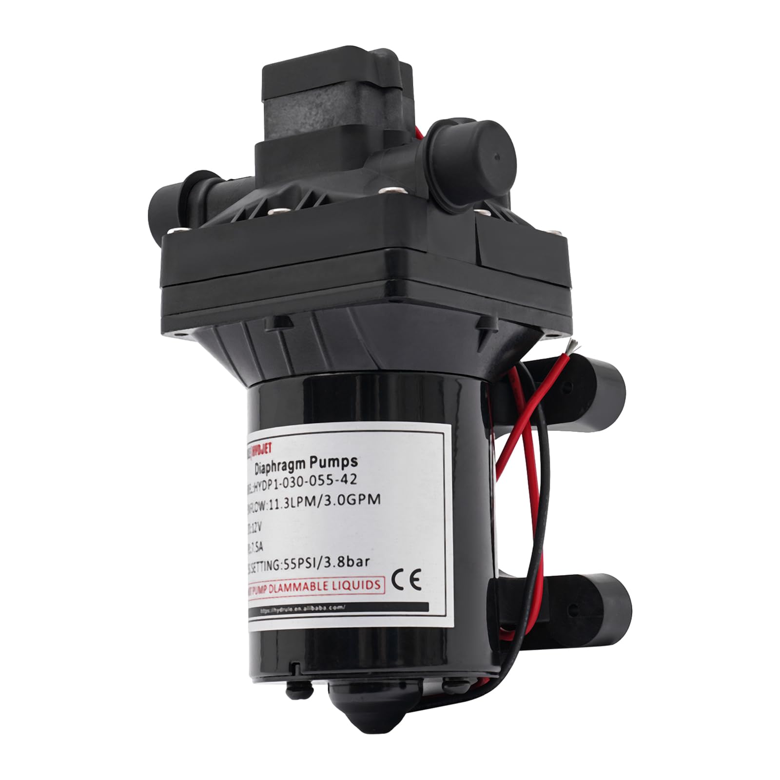 Pompe à membrane 12V 55psi haut débit 11.3 LPM pour lavage auto et bateaux