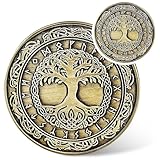 Viking Yggdrasil Coin - Viking Runes Tree of Life Coin - Norse Mythology Protective Talisman Amulet - Viking Gifts for Men Women