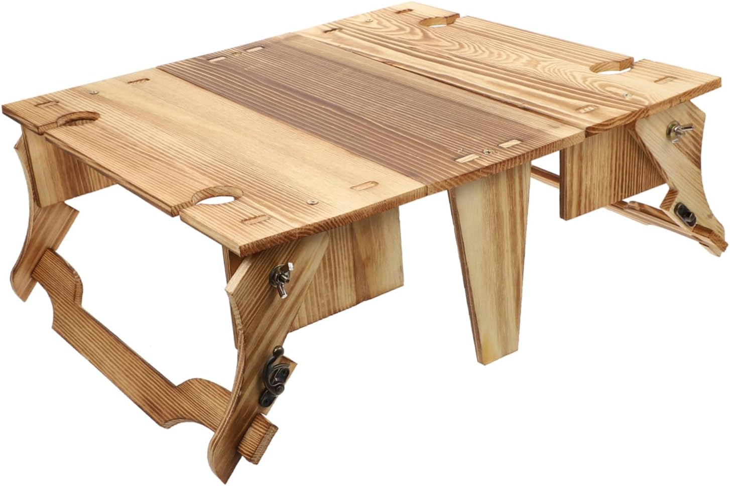 YARNOW Folding Picnic Table Storage Basket Versatile Wooden Design for Outdoor Picnics Camping and Wine Festivals Easy to Convert Stable Odor
