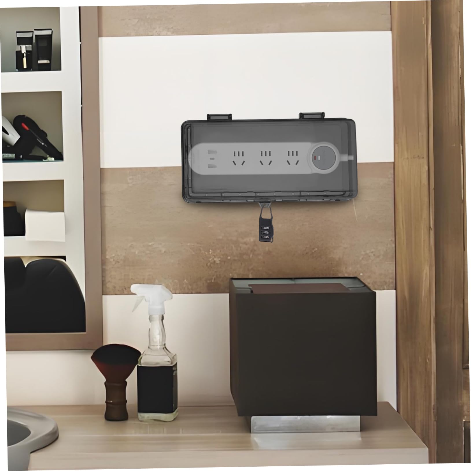 Homoyoyo Caja Protectora Para Enchufes Eléctricos Cubierta Transparente Para Bloqueo De Seguridad Para Compatible Mayoría De Enchufes y Regletas