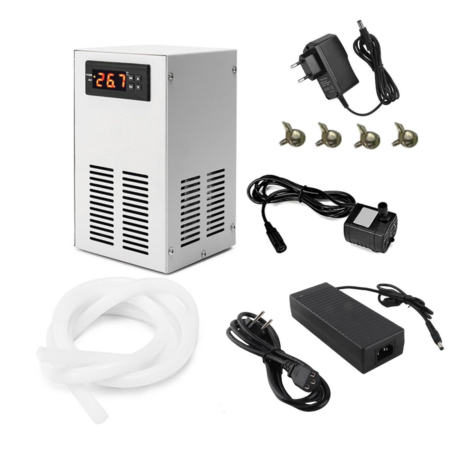AMONIDA Raffreddatore per Acquario Tecnologia di Raffreddamento Avanzata Refrigerazione dell'Acqua per Acquari Risparmio Energetico da 20 Litri (Spina Europea 220V)