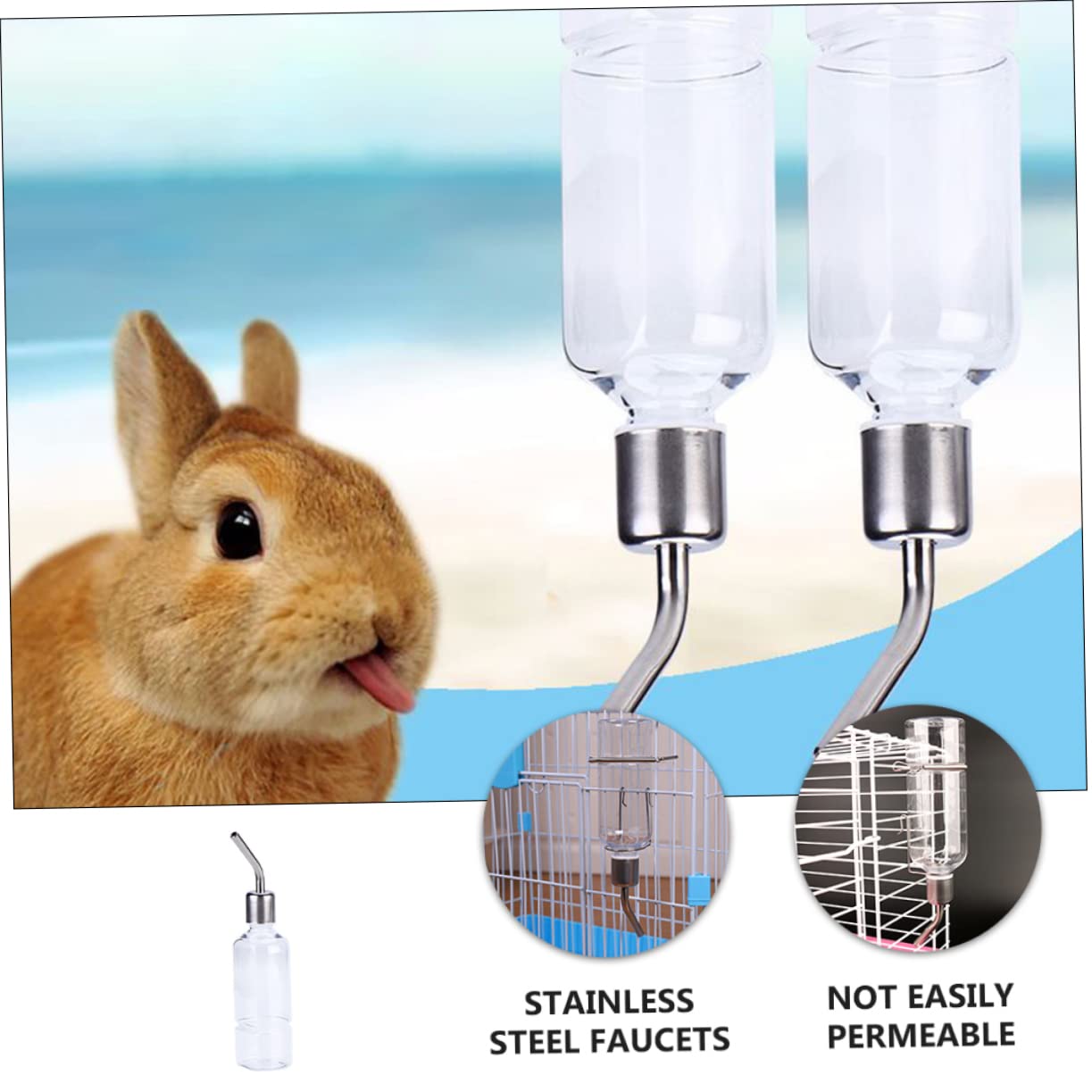Hohopeti 3 Set Di Fontanella Per Bere Da Appendere Mangiatoia Per Animali Domestici Portatile Anti-perdita Per Porcellini Dindia Sicura E Facile Da Usare 2 Pezzi * 3