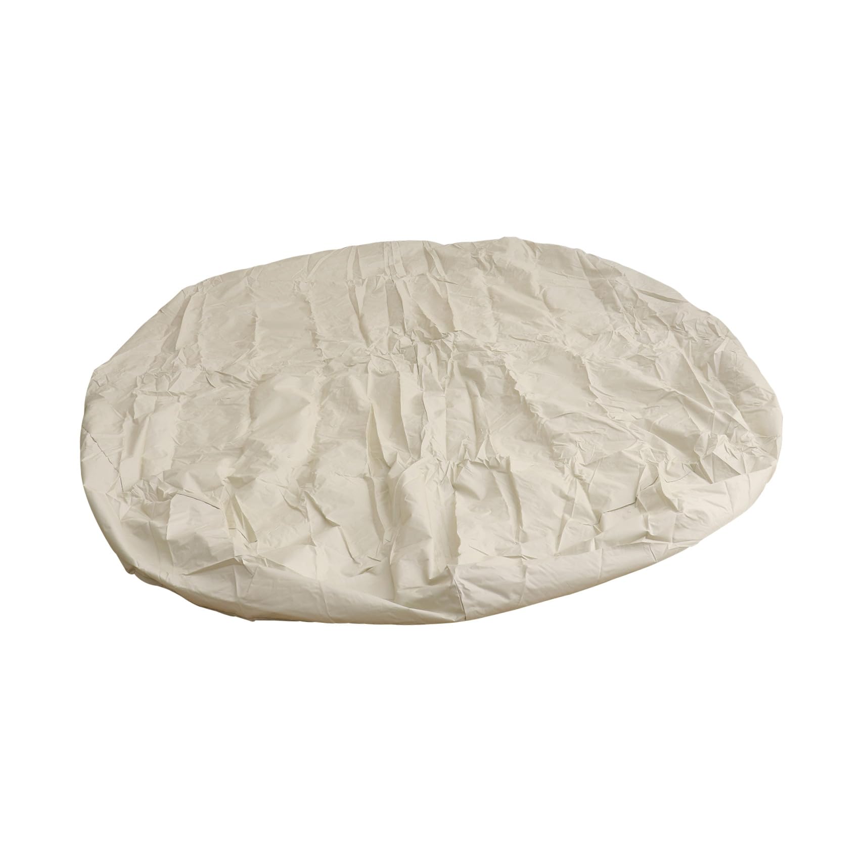 Housse de table ronde 215x75 cm beige imperméable avec revêtement argenté
