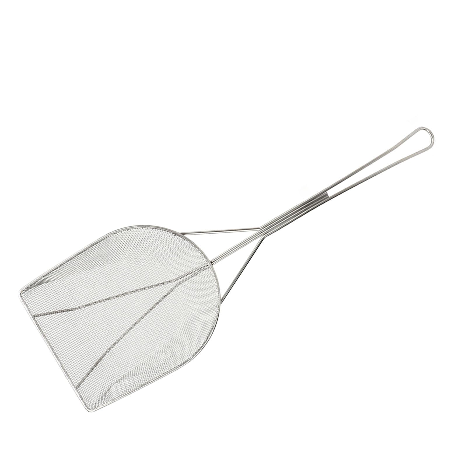 Strainer Skimmer, Stainless Steel Fryer Skimmer Ladle with Long Handle Fine Mesh Strainer Skimmer for Kitchen Deep Fryer, Skimming Grease and Foam(6.7x19.7in)