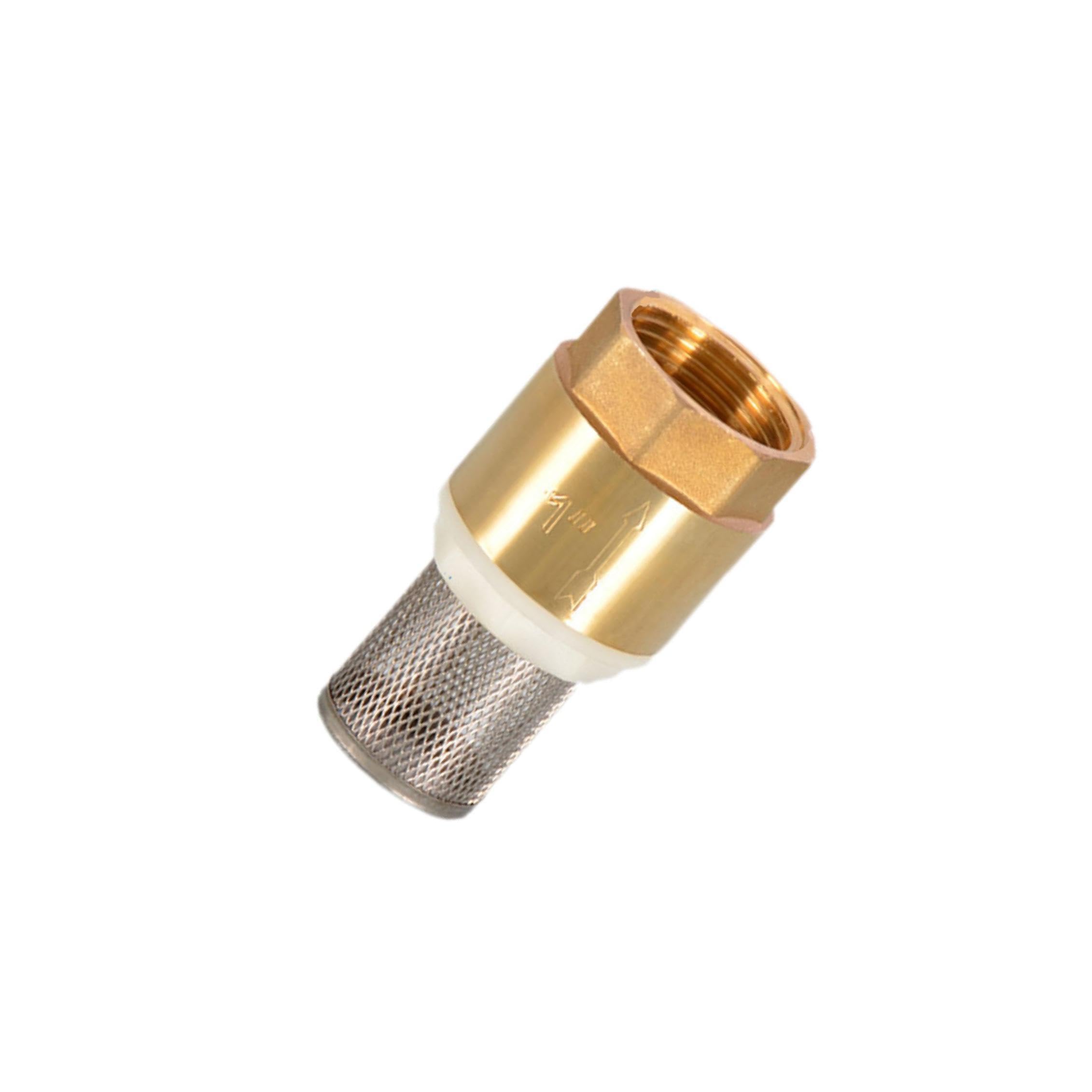 PIXZCSA Maintain Water Pump Efficiency Brass Foot Valve Prevents Backflow Suitable for Ponds Wells Offers Versatility for Different Applications. Check Valve, Golden, DN25 with Mesh