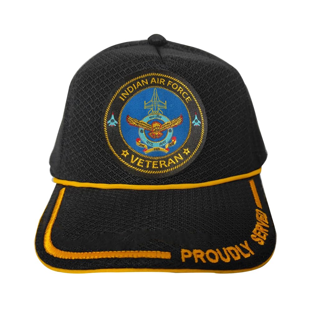 redclub Proudly Served Baseball Cap for Veterans of Indian Armed Forces - Army, Navy, Air Force (Black, AIR Force)-picture-52