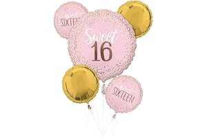 Pink Blush Sweet Sixteen Foil Party Balloon Bouquet Decorations Kit